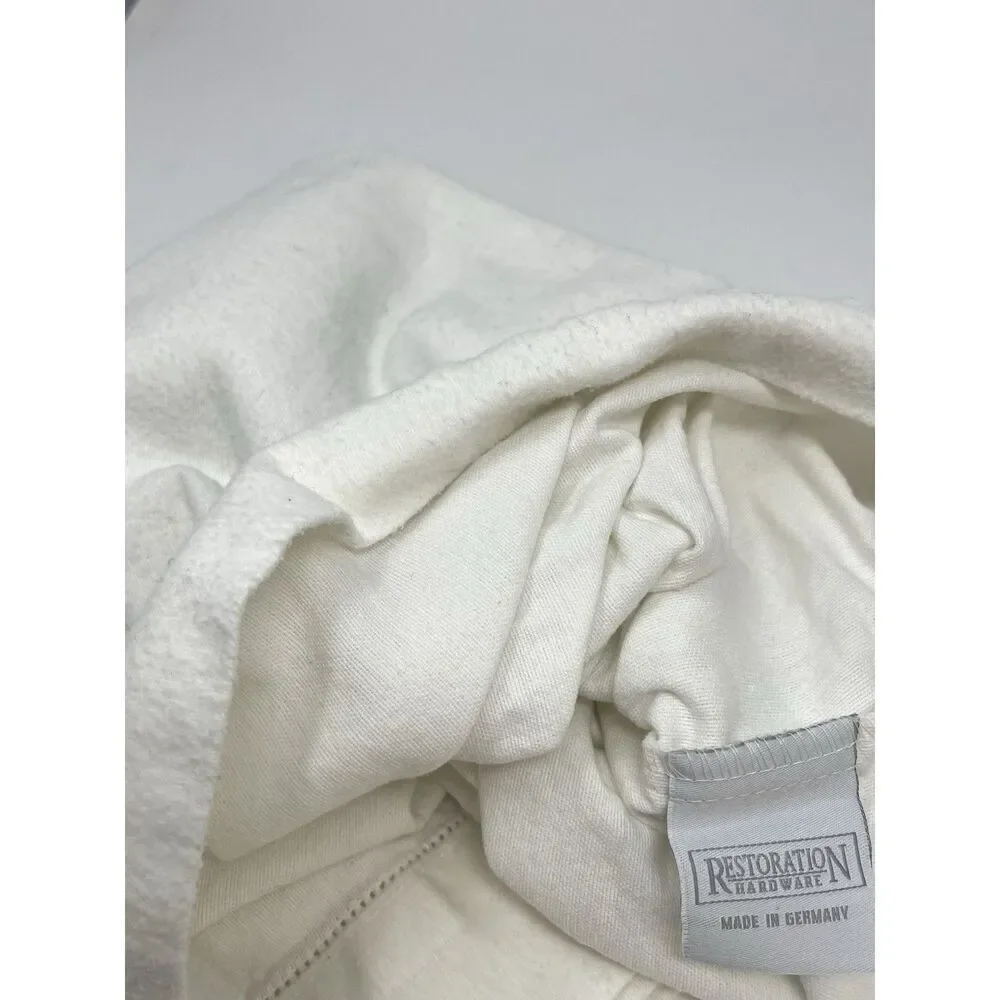 Restoration Hardware Cotton Flannel White Standard Pillowcase Made In Germany